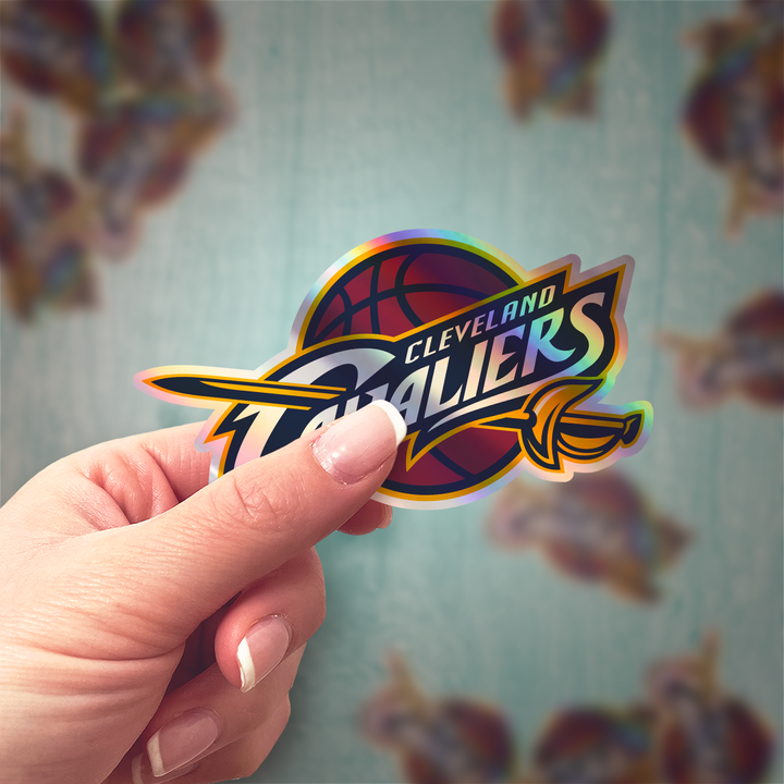 Cleveland Cavaliers 2010/11 - 2016/17 Logo Stickers - Waterproof, Holographic, or Glossy Vinyl - Score with Style! Cleveland Cavaliers Logo Stickers - Rozovy