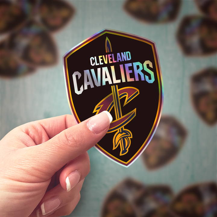 Cleveland Cavaliers 2017/18 - 2021/22 Logo Stickers - Waterproof, Holographic, or Glossy Vinyl - Score with Style! Cleveland Cavaliers Logo Stickers - Rozovy