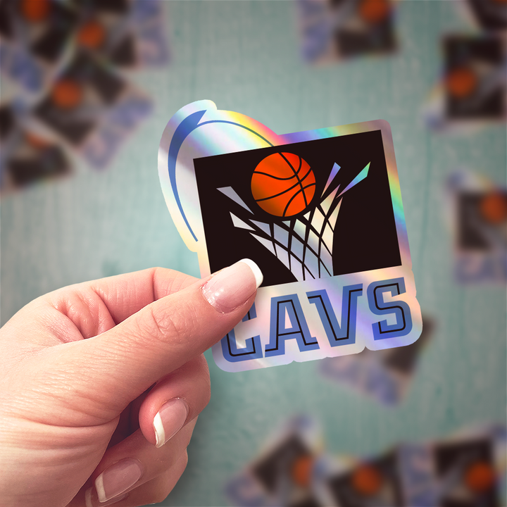 Cleveland Cavaliers 1994/95 - 2002/03 Logo Stickers - Waterproof, Holographic, or Glossy Vinyl - Score with Style! Cleveland Cavaliers Logo Stickers - Rozovy