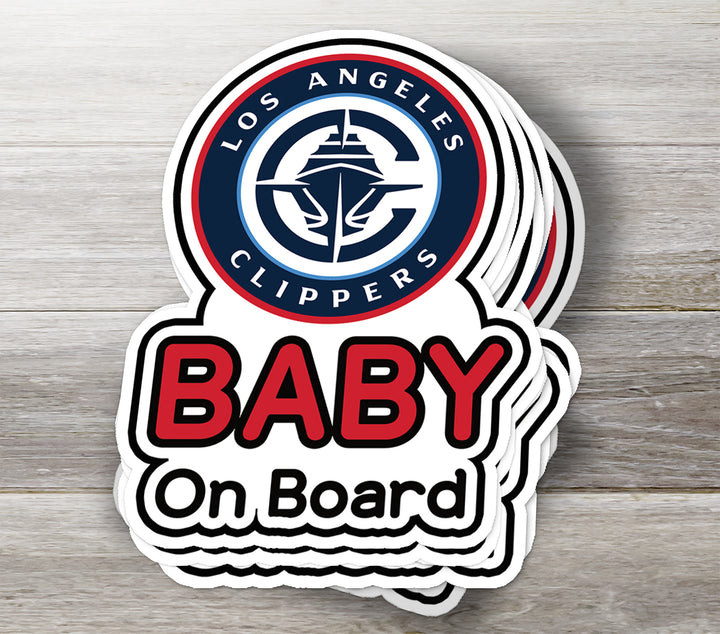 Los Angeles Clippers ‘Baby on Board’ Sticker – Basketball Fan Car Decal
