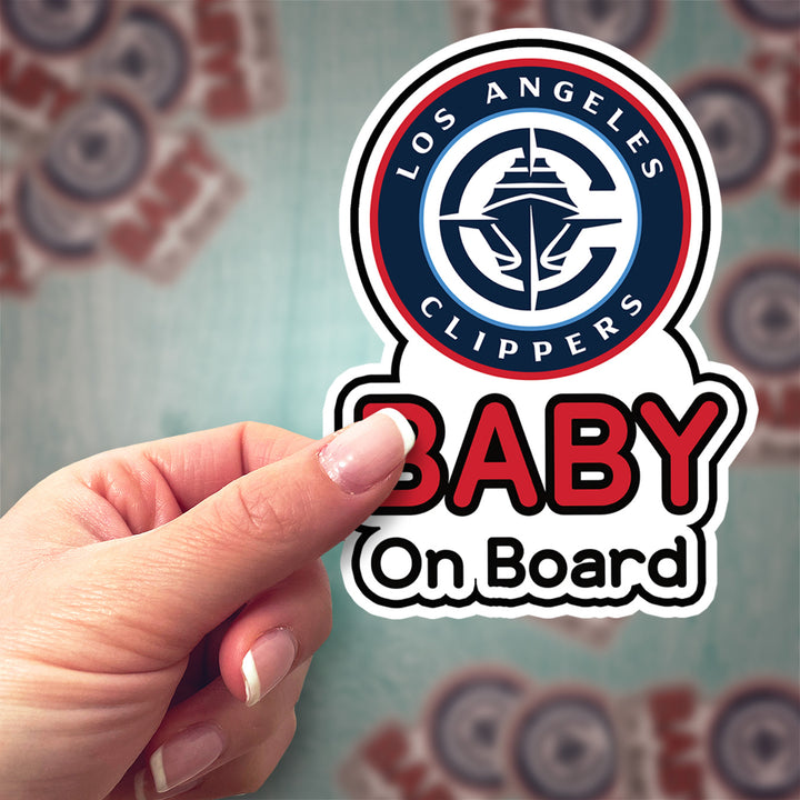 Los Angeles Clippers ‘Baby on Board’ Sticker – Basketball Fan Car Decal