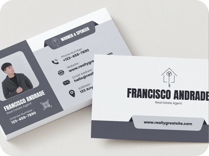 Modern Real Estate Agent Business Card – Professional Realtor Design