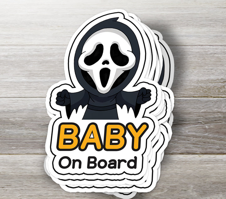 Ghost Face Baby on Board Sticker