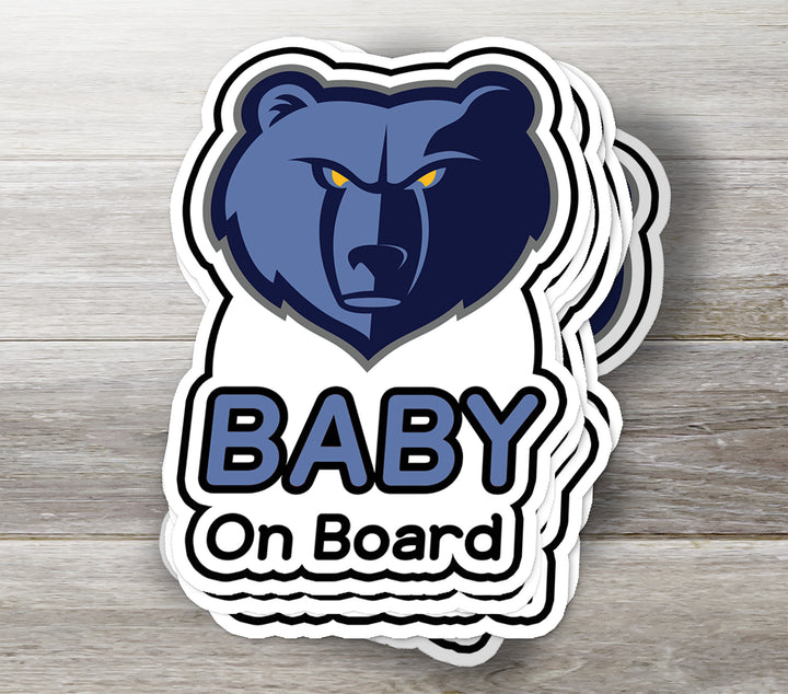 Memphis Grizzlies ‘Baby on Board’ Sticker – Fierce NBA Car Decal