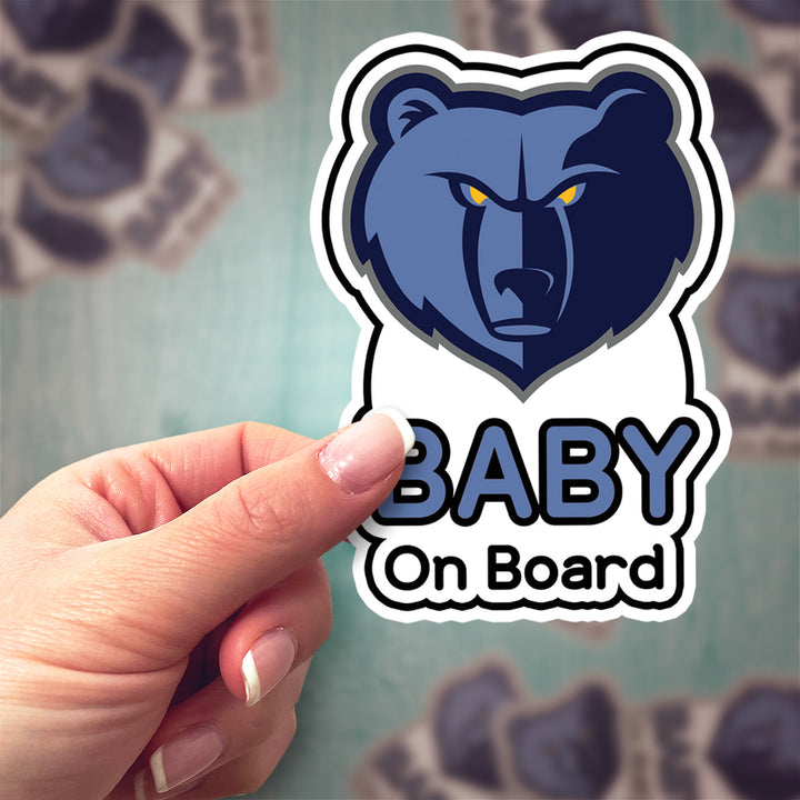 Memphis Grizzlies ‘Baby on Board’ Sticker – Fierce NBA Car Decal