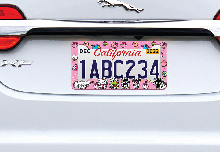 Cute Hello Kitty License Plate Frame – Sanrio Characters & Pink Dessert Design
