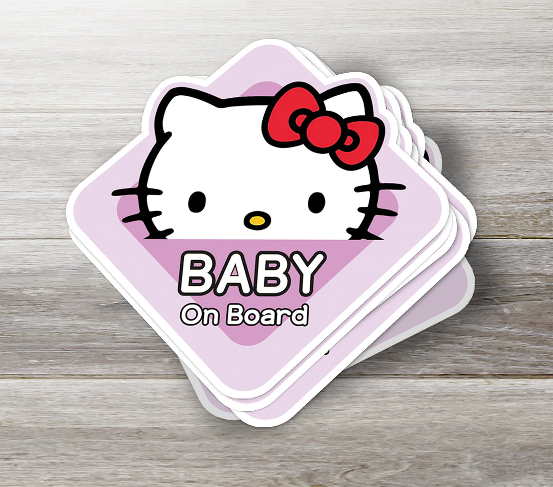 Hello Kitty ‘Baby on Board’ Sticker – Cute Sanrio Car Safety Decal