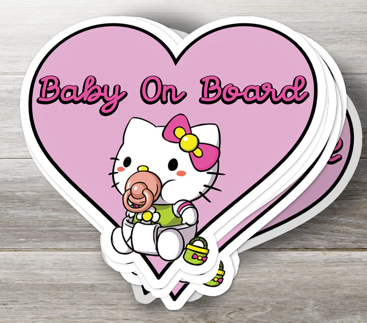 Hello Kitty ‘Baby on Board’ Sticker – Adorable Heart Car Decal