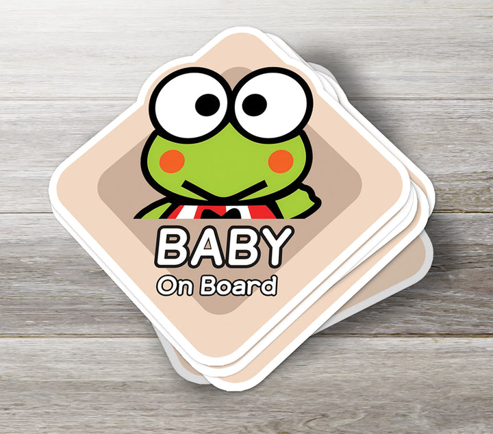 Keroppi ‘Baby on Board’ Sticker – Cute Sanrio Frog Car Decal