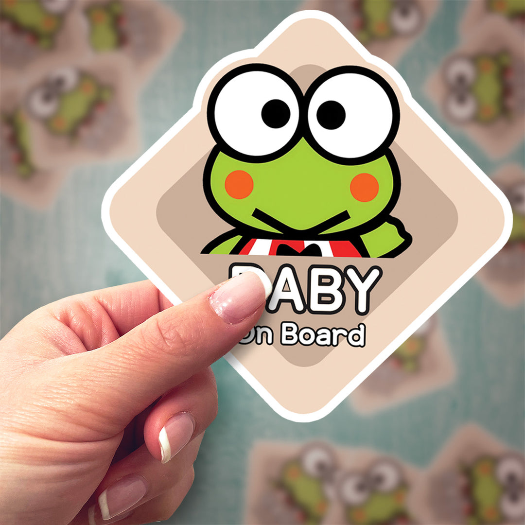 Keroppi ‘Baby on Board’ Sticker – Cute Sanrio Frog Car Decal