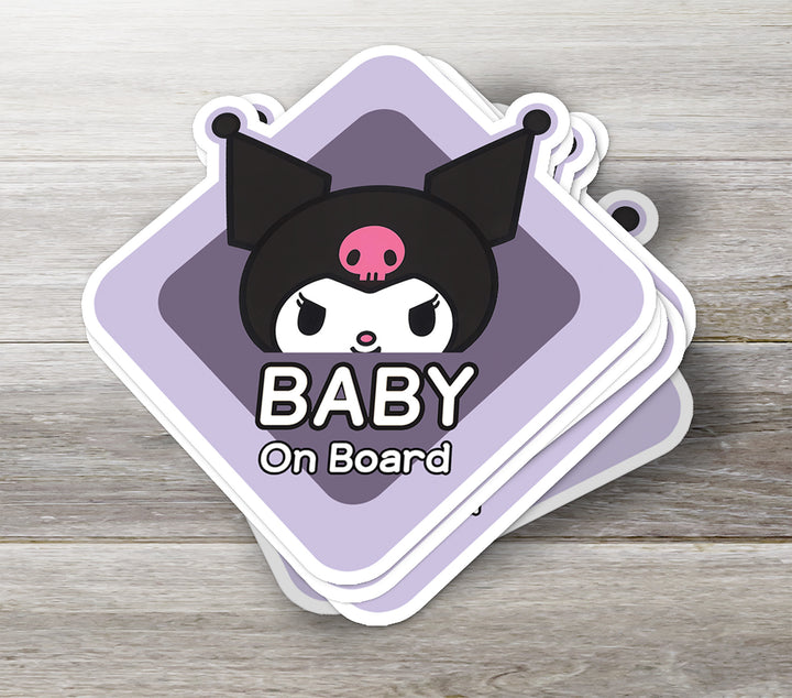 Kuromi ‘Baby on Board’ Sticker – Cute Sanrio Car Decal