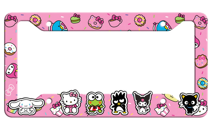 Cute Hello Kitty License Plate Frame – Sanrio Characters & Pink Dessert Design