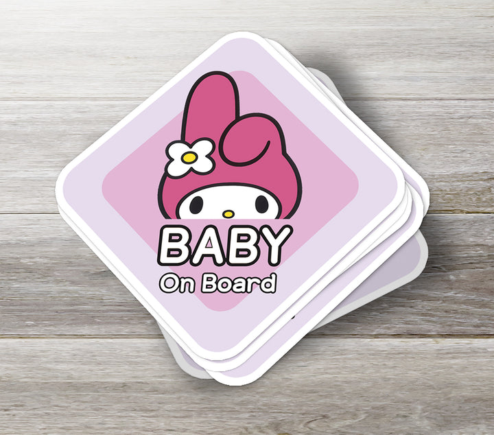 My Melody ‘Baby on Board’ Sticker – Cute Sanrio Car Decal