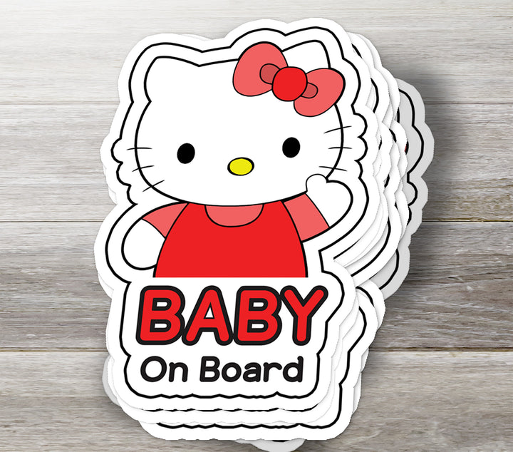 Hello Kitty ‘Baby on Board’ Sticker – Cute Kawaii Car Decal