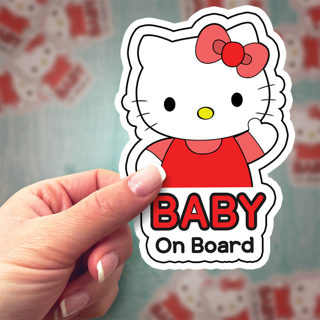 Hello Kitty ‘Baby on Board’ Sticker – Cute Kawaii Car Decal