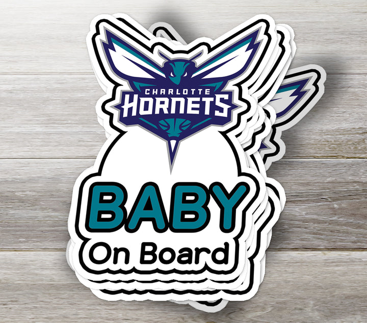 Charlotte Hornets ‘Baby on Board’ Sticker – Stylish NBA Car Decal