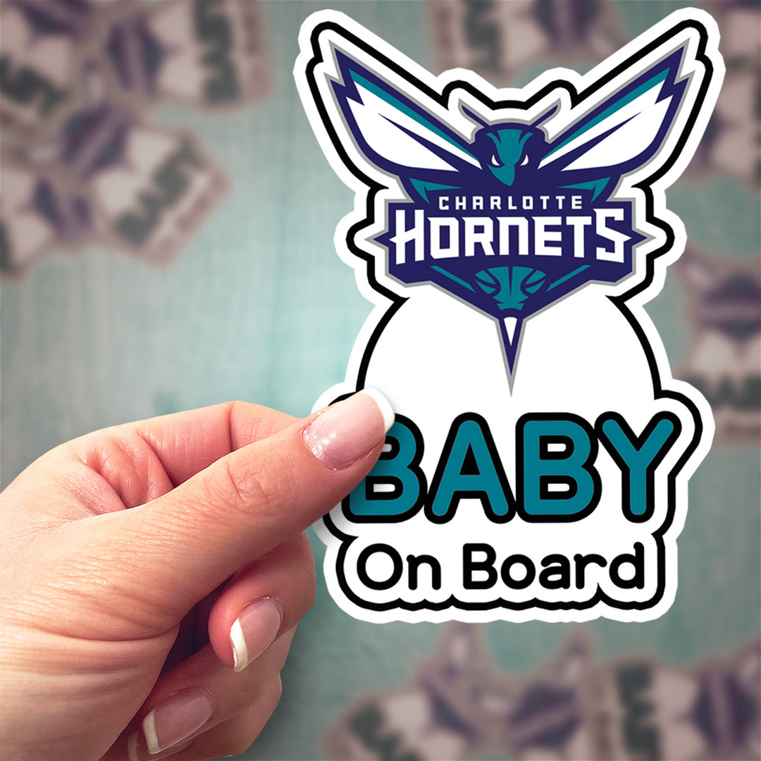 Charlotte Hornets ‘Baby on Board’ Sticker – Stylish NBA Car Decal