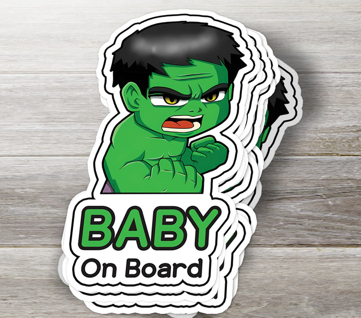 Strongest Baby on Board Sticker – Hulk Smash Safety Sign!