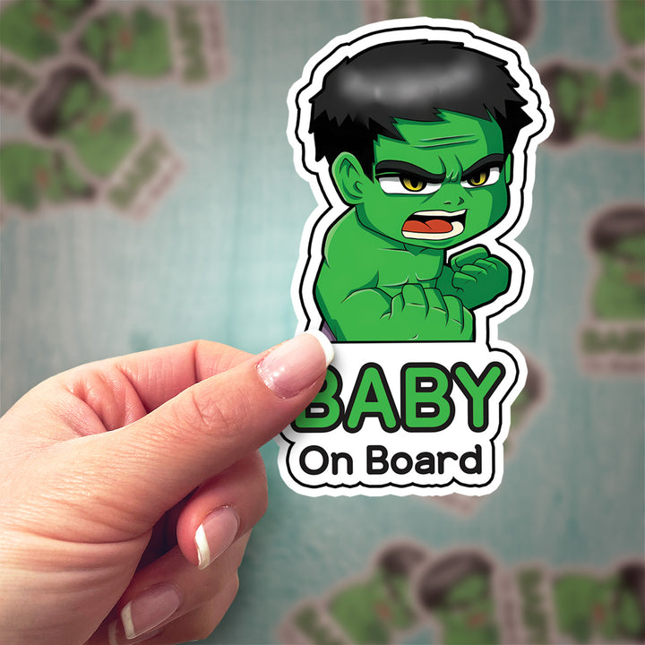 Strongest Baby on Board Sticker – Hulk Smash Safety Sign!