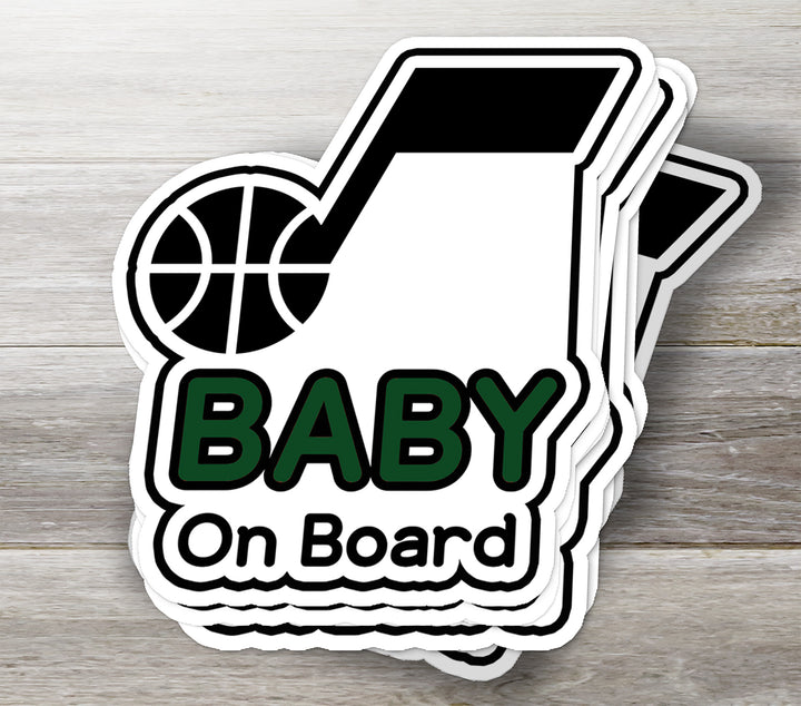Utah Jazz ‘Baby on Board’ Sticker – Classic NBA Car Decal