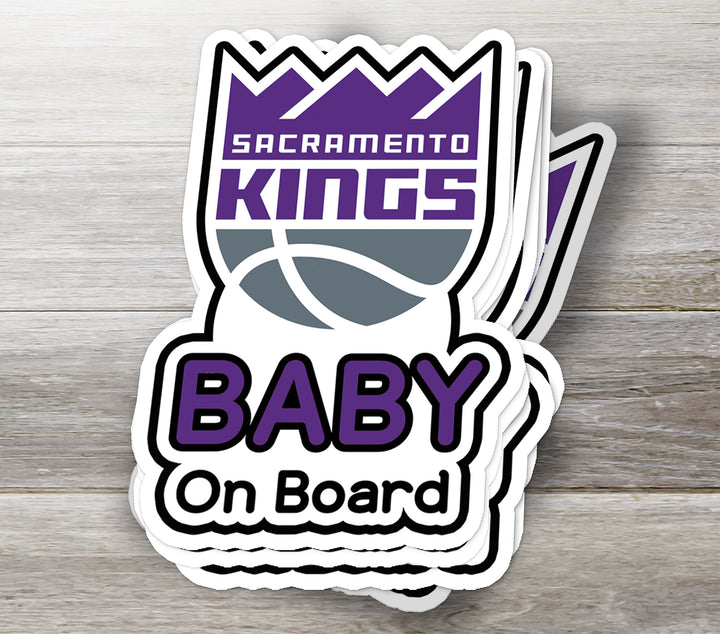 Sacramento Kings ‘Baby on Board’ Sticker – Purple NBA Car Decal