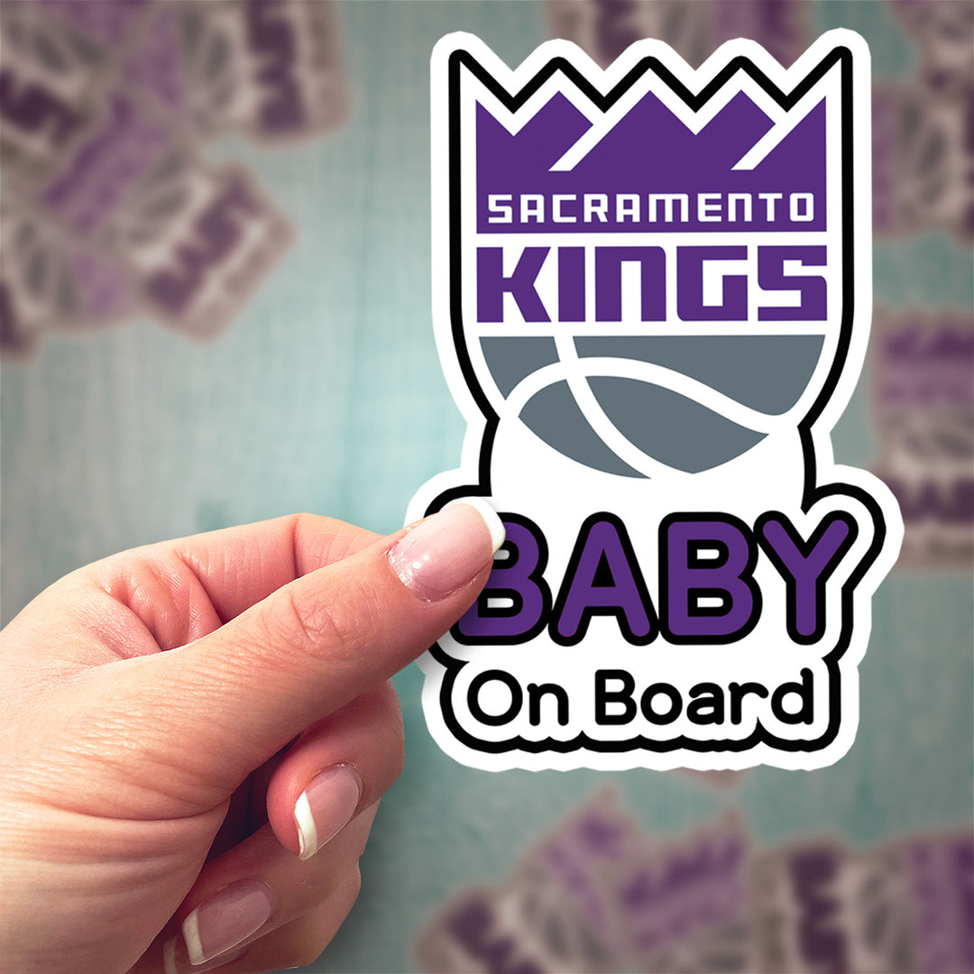 Sacramento Kings ‘Baby on Board’ Sticker – Purple NBA Car Decal