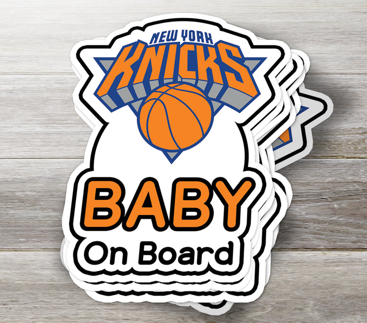 New York Knicks ‘Baby on Board’ Sticker – NBA Fan Car Decal