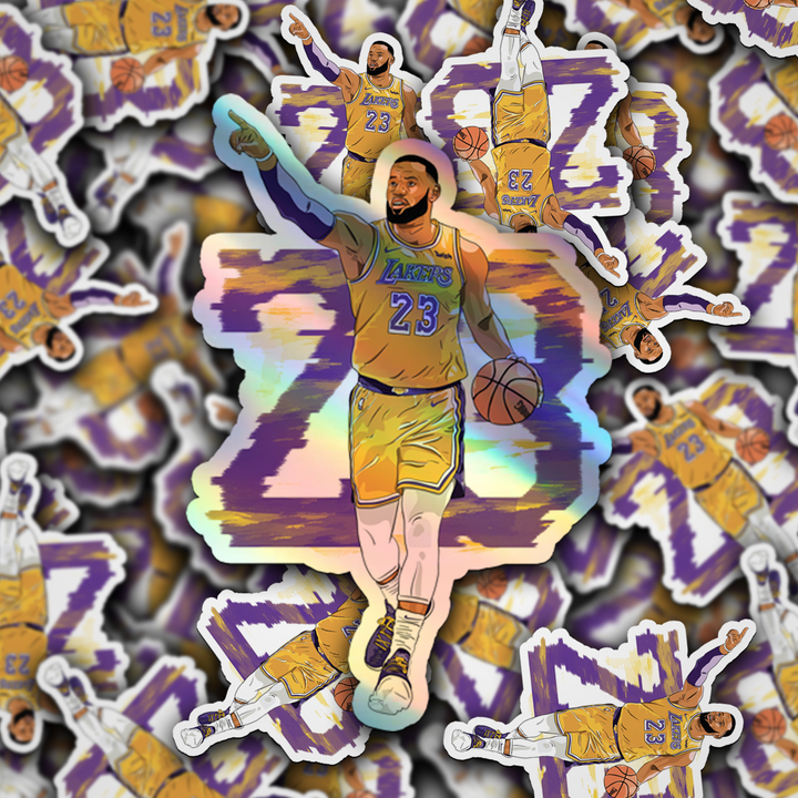 LeBron James #23 Holographic/Glossy Sticker: Show Your Support for the King of the Court! - Rozovy