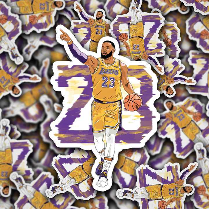 LeBron James #23 Holographic/Glossy Sticker: Show Your Support for the King of the Court! - Rozovy