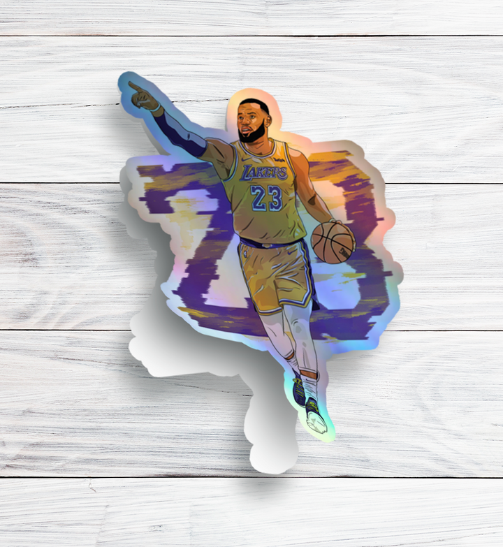 LeBron James #23 Holographic/Glossy Sticker: Show Your Support for the King of the Court! - Rozovy