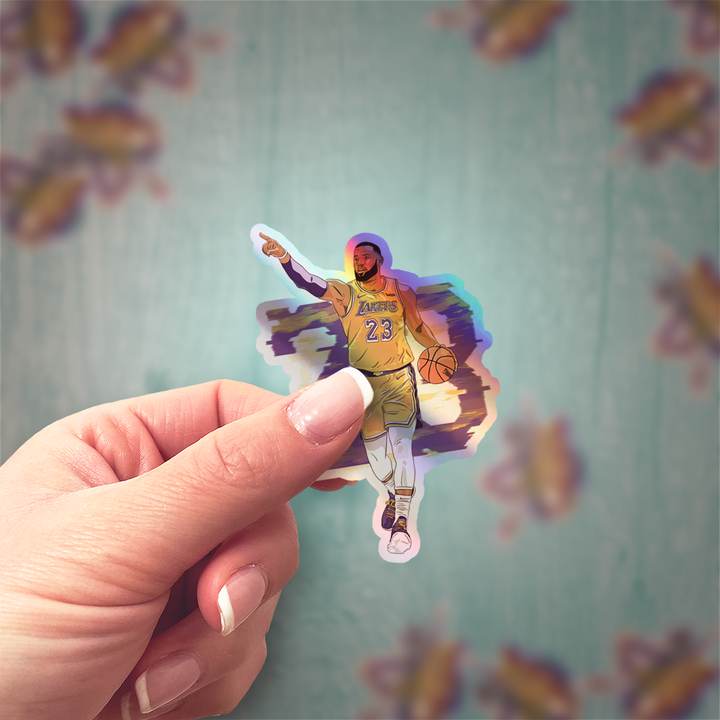 LeBron James #23 Holographic/Glossy Sticker: Show Your Support for the King of the Court! - Rozovy