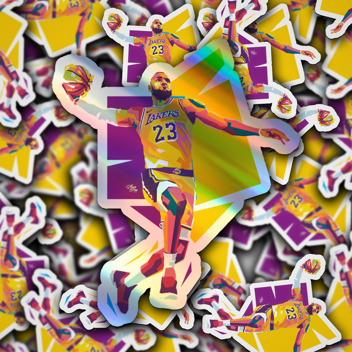 LeBron James Holographic/Glossy Sticker: Show Your Support for the King of the Court! LeBron James Sticker - Rozovy
