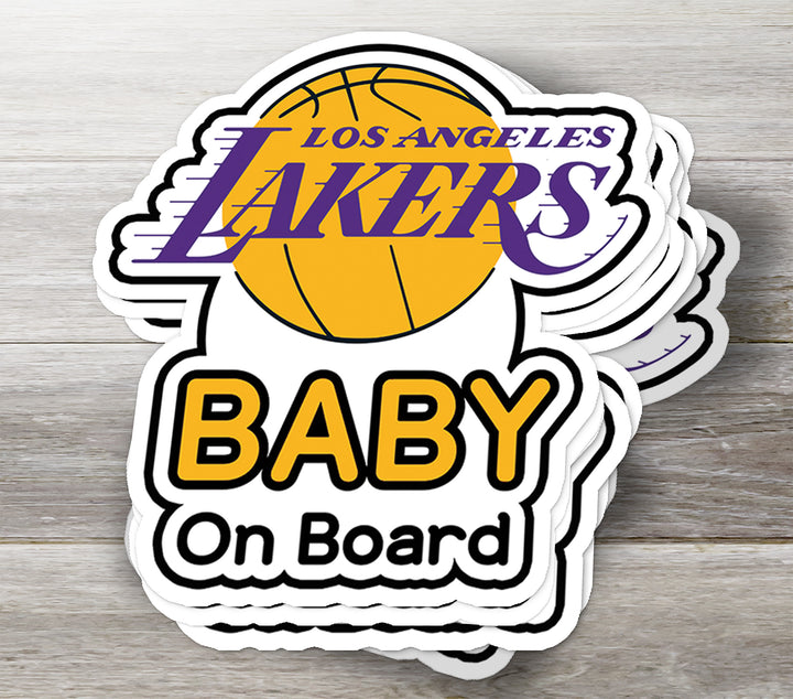 Los Angeles Lakers ‘Baby on Board’ Sticker – Basketball Fan Car Decal
