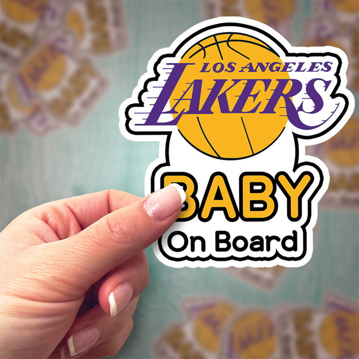 Los Angeles Lakers ‘Baby on Board’ Sticker – Basketball Fan Car Decal