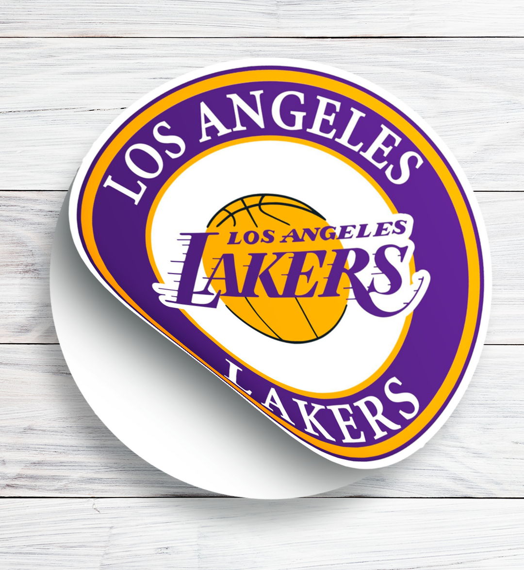 Los Angeles Lakers Round Sticker - Holographic or Glossy - Waterproof - Great Gift NBA Stickers - Rozovy
