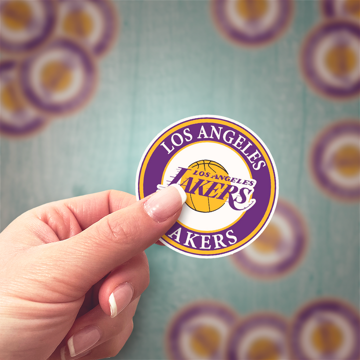 Los Angeles Lakers Round Sticker - Holographic or Glossy - Waterproof - Great Gift NBA Stickers - Rozovy