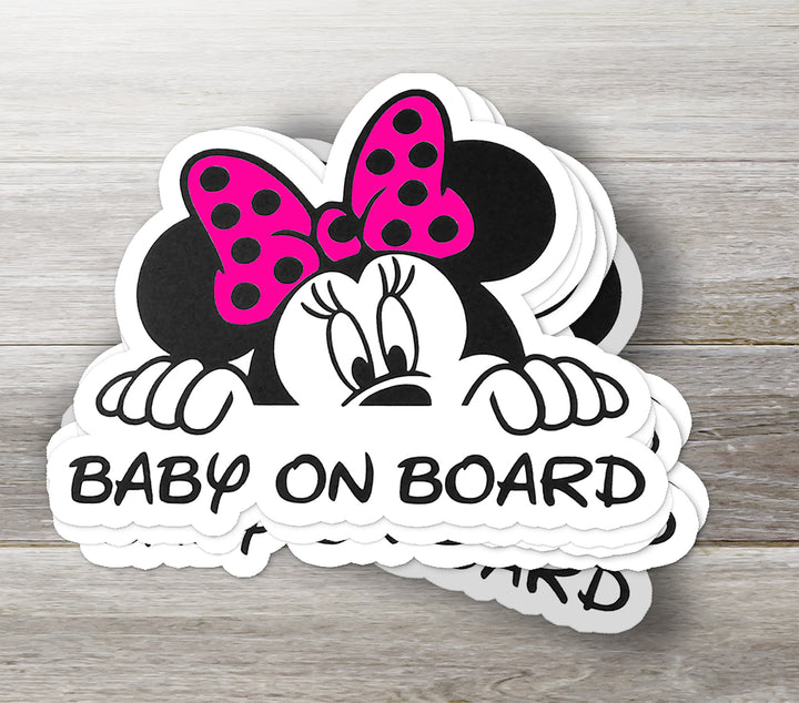 Mini Mouse on Board - Car Sticker
