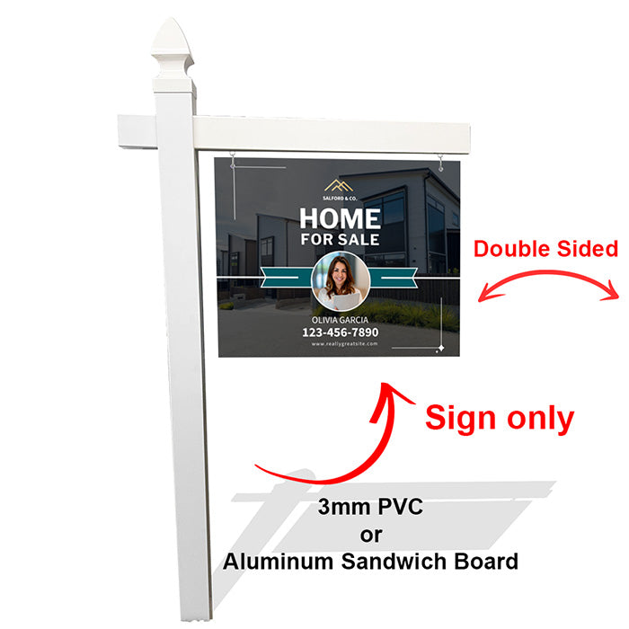 Modern Real Estate Sign with Agent Photo and Contact Info