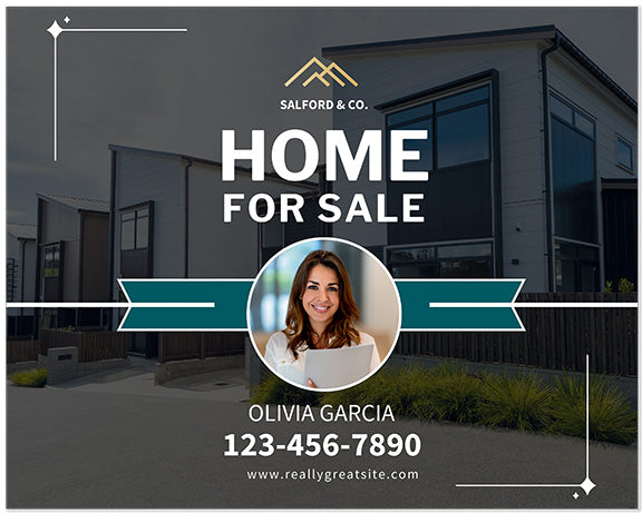 Custom Realtor Sign with Ribbon Banner Design