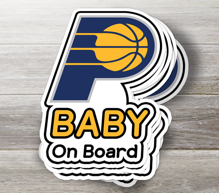 Indiana Pacers ‘Baby on Board’ Sticker – NBA Fan Car Decal