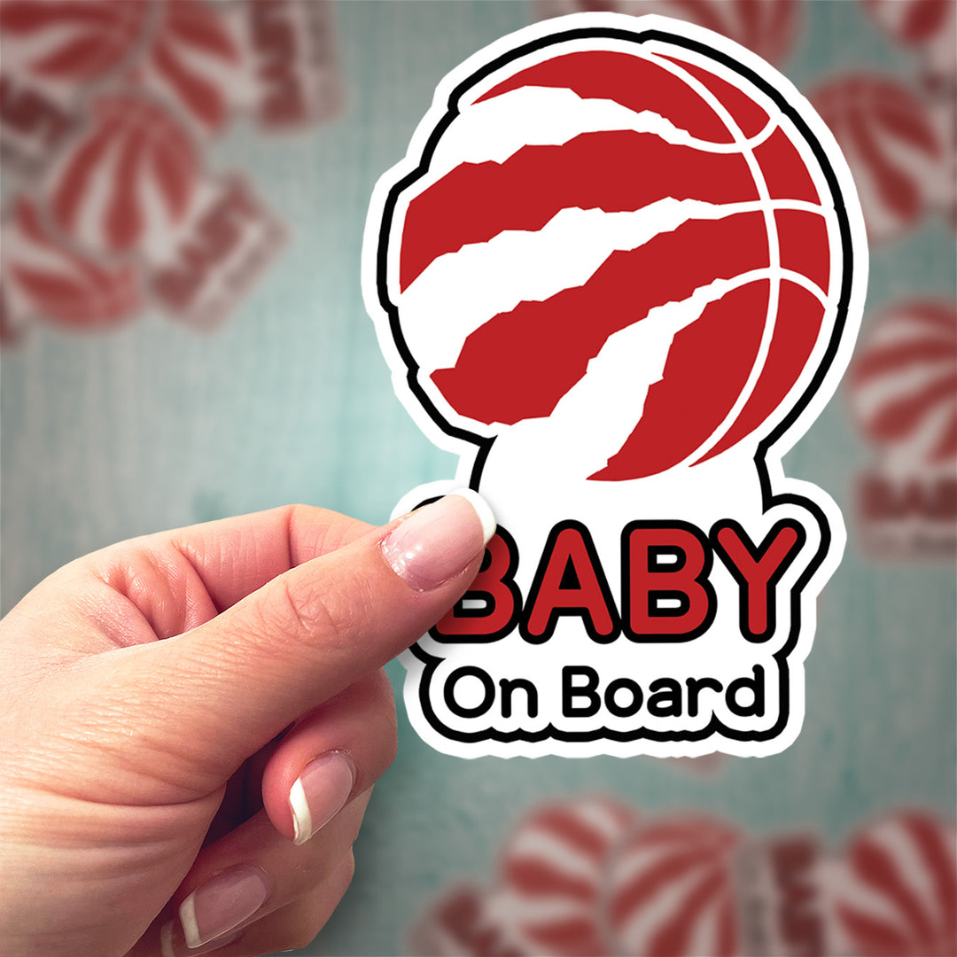 Toronto Raptors ‘Baby on Board’ Sticker – NBA Fan Car Decal