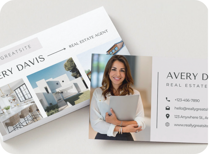 Elegant Real Estate Agent Business Card – Modern Realtor Design