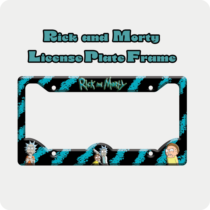 Rick and Morty License Plate Frame – Funny Aluminum Car Accessory