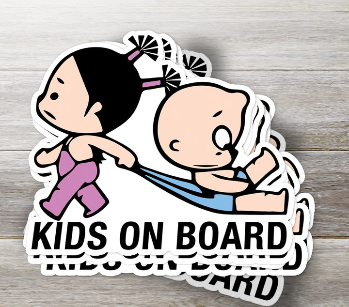 Kids on Board Sticker – Funny Sibling Car Decal
