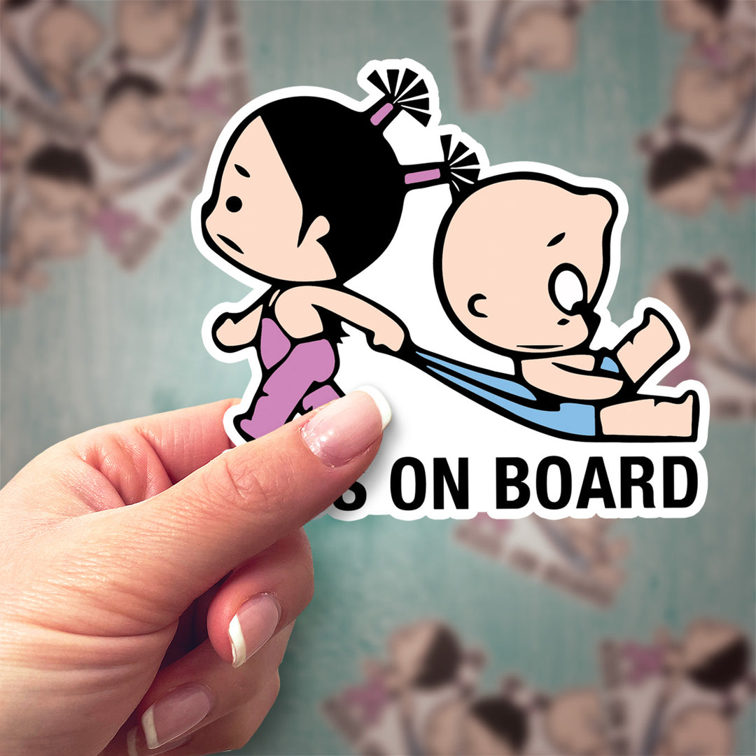 Kids on Board Sticker – Funny Sibling Car Decal