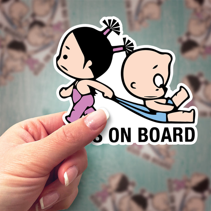 Kids on Board Sticker – Funny Sibling Car Decal