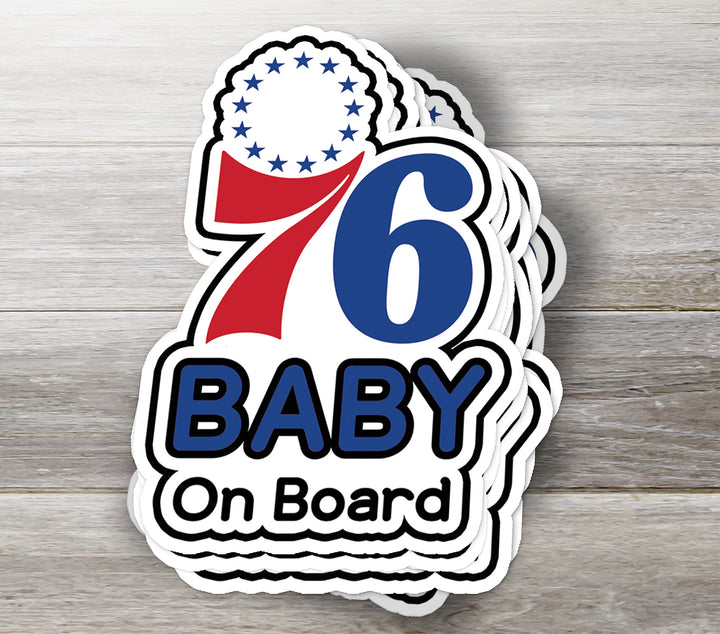 Philadelphia 76ers ‘Baby on Board’ Sticker – NBA Fan Decal