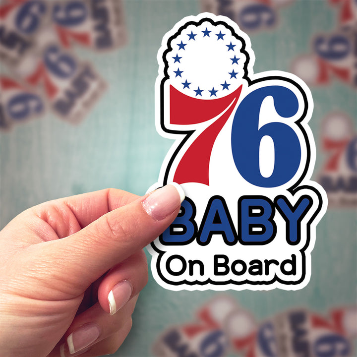 Philadelphia 76ers ‘Baby on Board’ Sticker – NBA Fan Decal