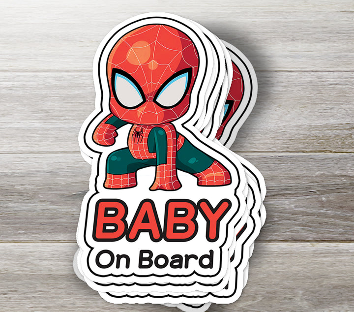 Spider Hero Baby on Board Sticker – Web-Slinging Safety Sign
