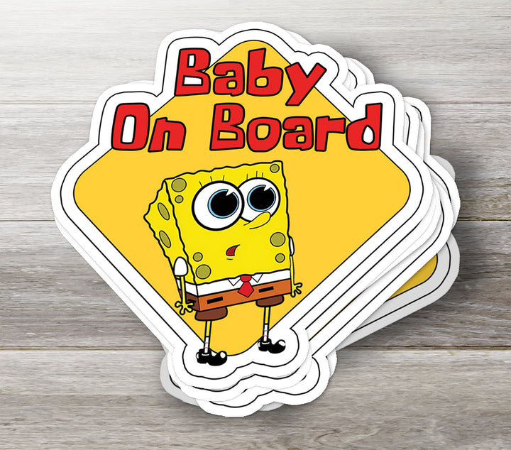 SpongeBob ‘Baby on Board’ Sticker – Fun & Quirky Car Safety Decal